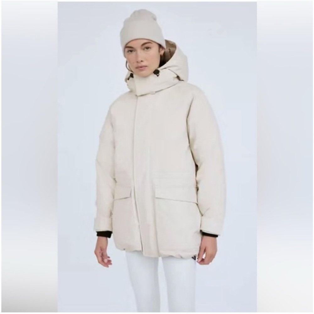 Aritzia TNA Big Chill Parka Jacket in Matte Pearl Size 1